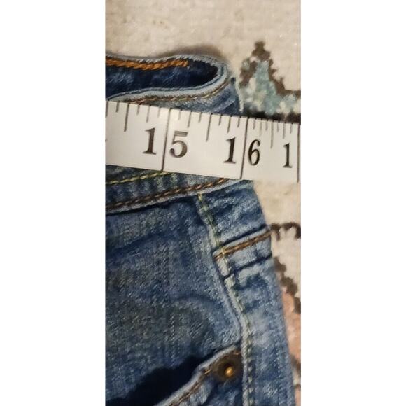 Women Flare Jeans Size 11 Mid Rise Stretch Denim 31"x28.5" SO Wear It Declare it - Picture 4 of 10